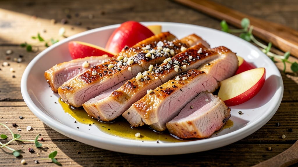 Oven Roasted Pork Belly Strips Recipe: Crispy Fat and Juicy Pink Centers