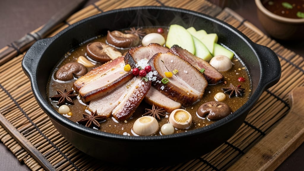 Chinese Pork Hot Pot Recipe: Simmered Spice and Silky Noodle Harmony
