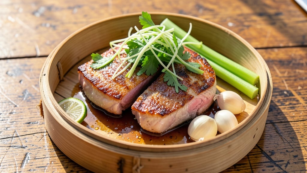 Authentic Vietnamese Pork Chop Recipe: Crispy Celery Crowns Over Fragrant Fish Sauce Glaze