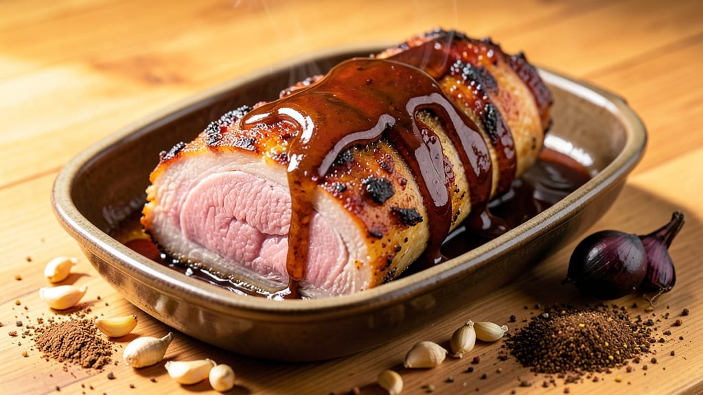 Asian Style Pork Roast Recipe: Five-Spice Glazed Crunch Over Silky Shreds