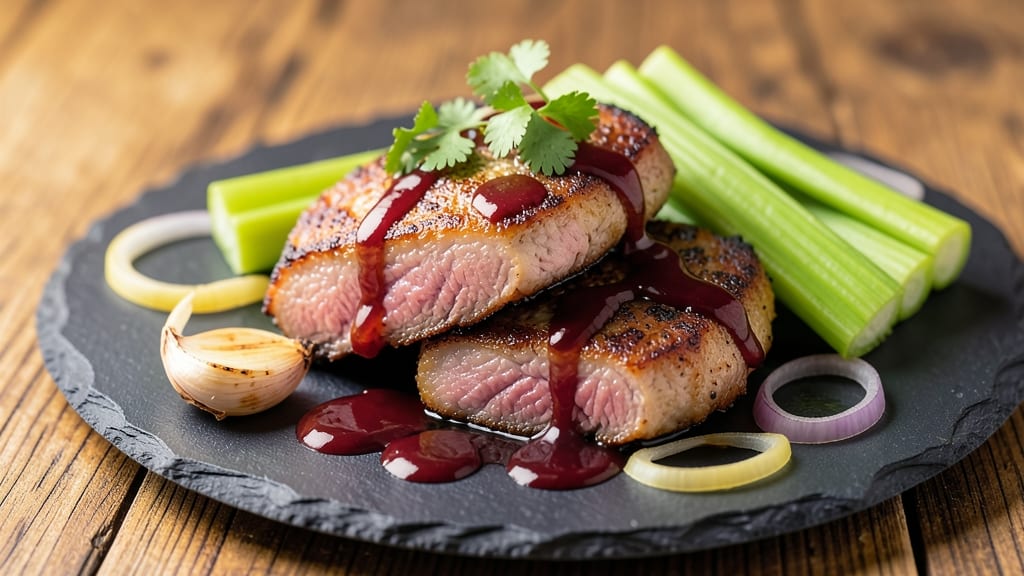BBQ Pork Medallions Recipe: Smoky Sweet Shreds With Crispy Celery Crowns
