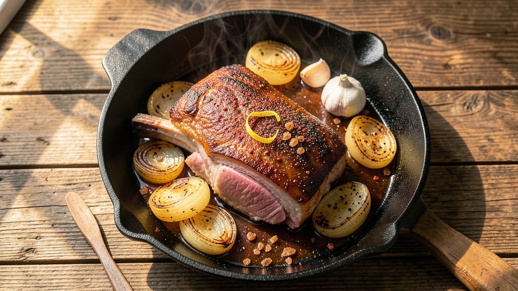 Bone-In Pork Shoulder Blade Recipe: Crispy Blade, Juicy Pink Meat