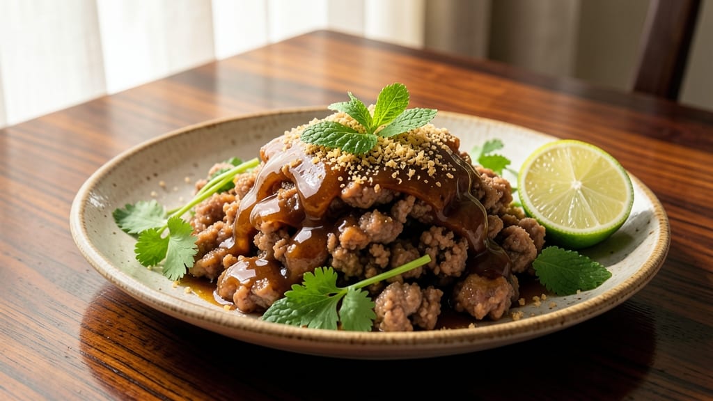 Authentic Thai Pork Larb Recipe: Minty Herbs and Lime Zing in 20 Minutes