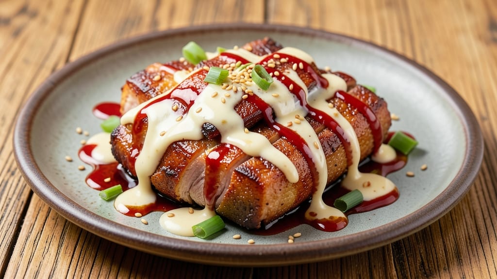 Bossam Pork Belly Recipe: Crispy Celery Crowns Over Creamy Coconut Gravy