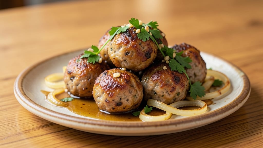 Baked Pork Meatballs Recipe: Crispy Exteriors, Juicy Pink Centers