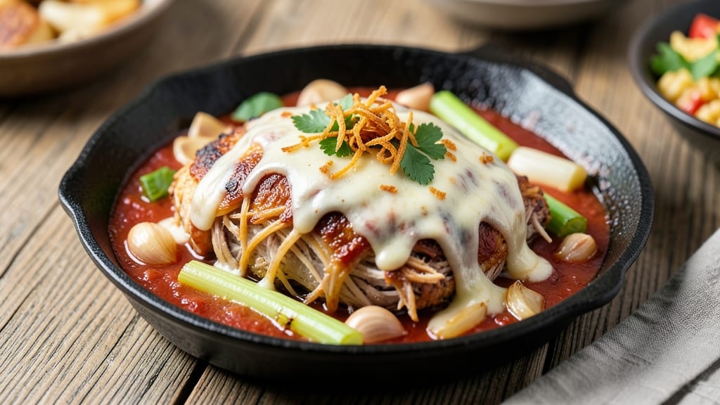 Cheesy Pork Caldereta Recipe: Slow-Cooked Richness With Crispy Celery Crowns