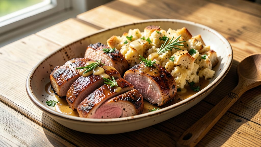 Baked Pork Chops and Stove Top Stuffing Recipe: Crispy Edges Meet Savory Stuffing Harmony