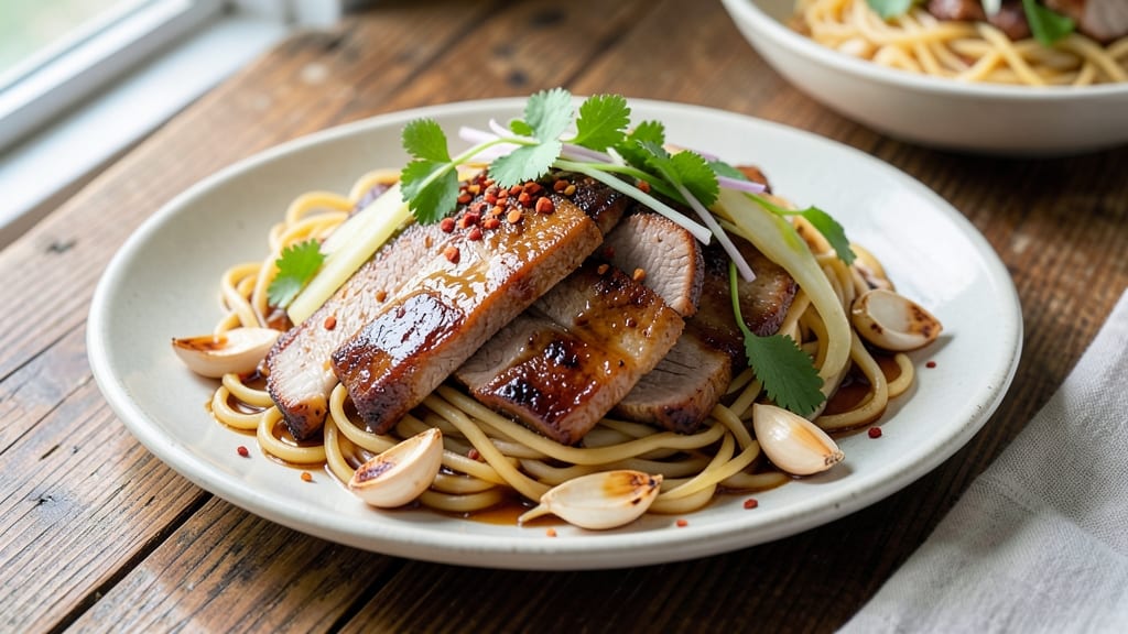 BBQ Pork Noodle Recipe: Smoky-Sweet Shreds Over Chewy Egg Noodles
