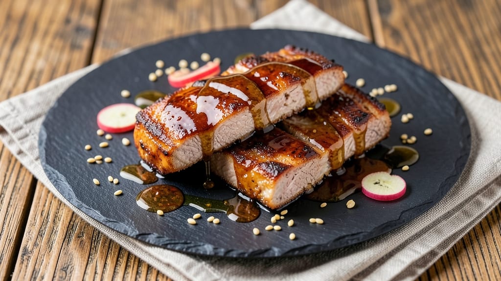 Baked Teriyaki Pork Chops Recipe: Glazed Caramelized Crust and Juicy Pink Centers