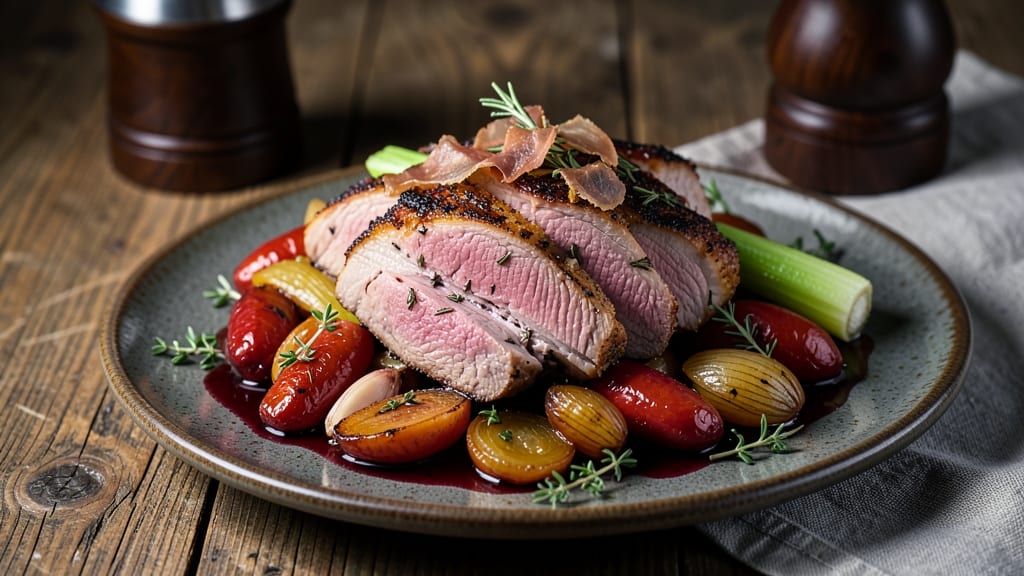 Carrots and Pork Recipe: Sweet-Savory Braise With Crispy Celery Crowns