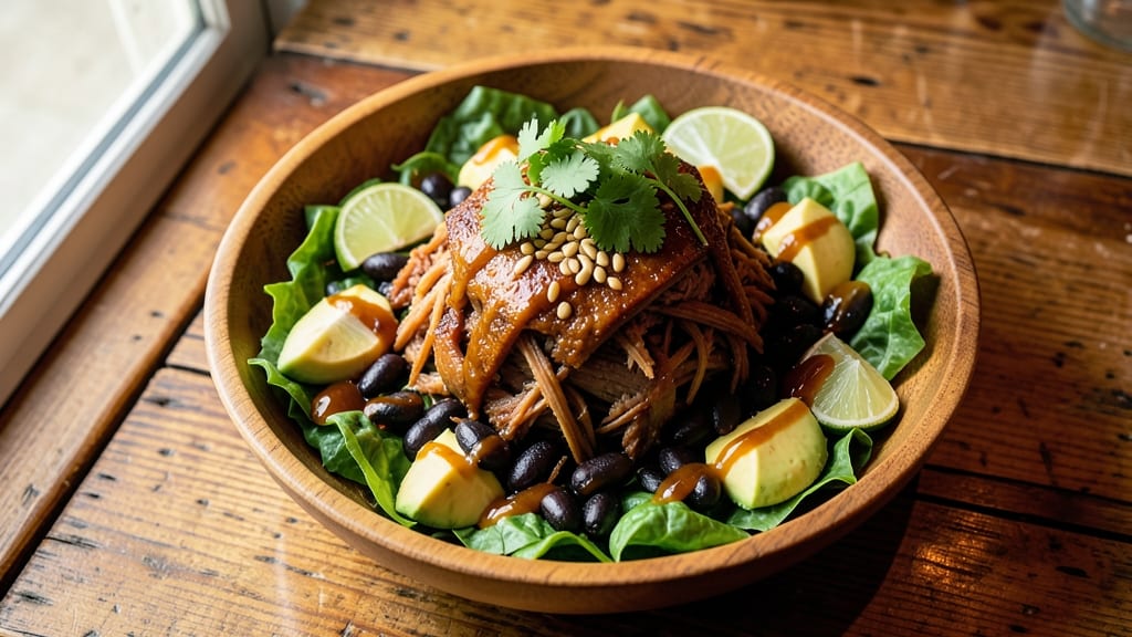 Café Rio Pork Barbacoa Salad Recipe: Smoky Chipotle Shreds With Crispy Celery Crowns