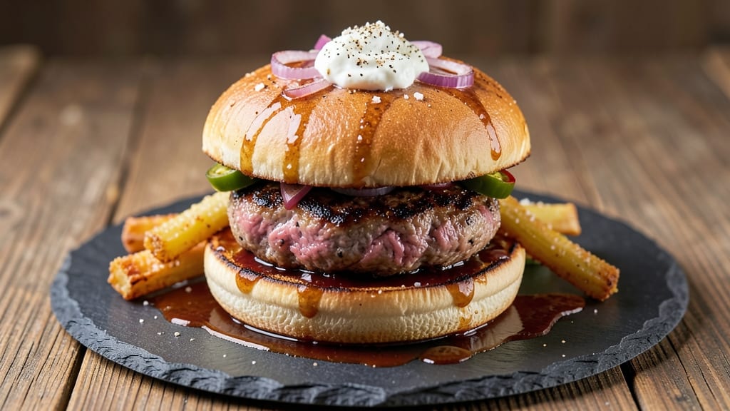 BBQ Pork Burgers Recipe: Smoky-Sweet Stacks With Crispy Celery Crowns