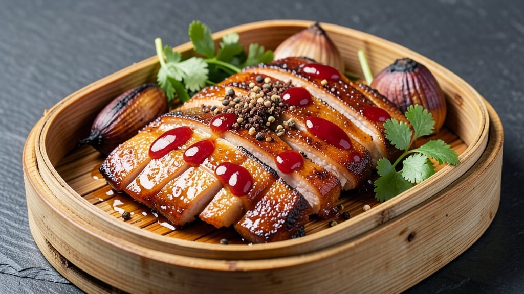 Authentic Chinese BBQ Pork Recipe: Charred Celery Crowns Over Smoky Five-Spice Shreds