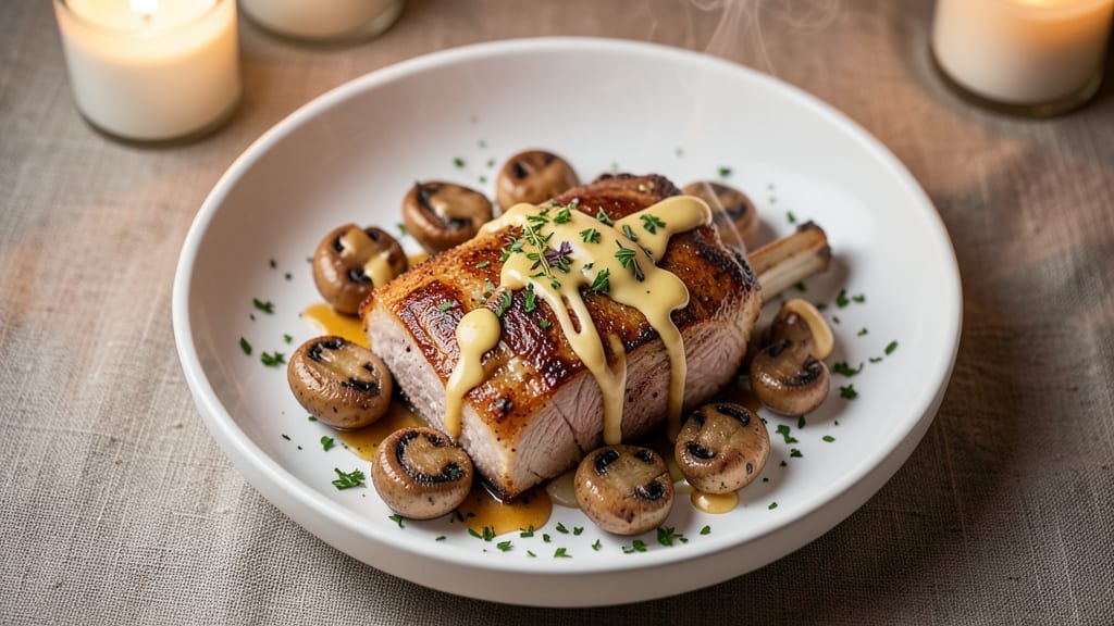 Baked Pork Chops With Mushrooms Recipe: Savory Herb Butter Pan Crust