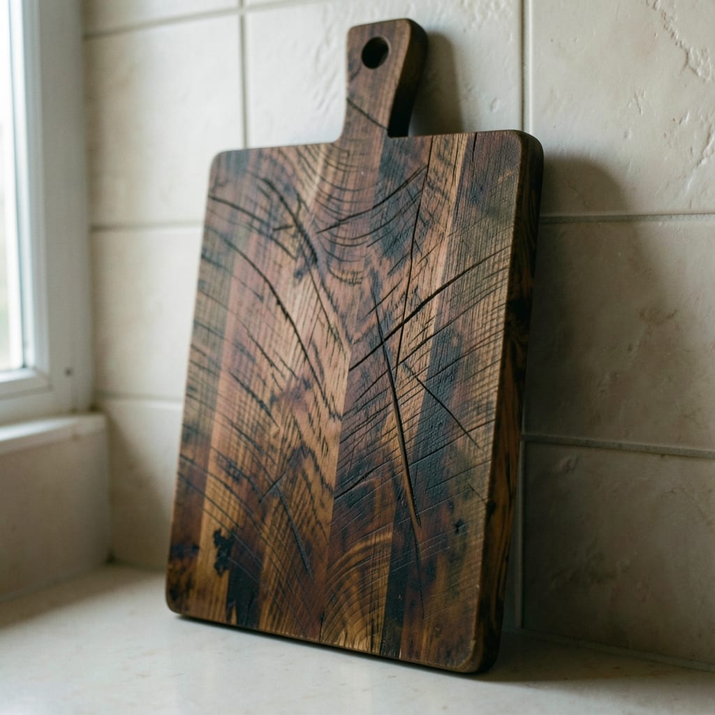 The wooden cutting board
