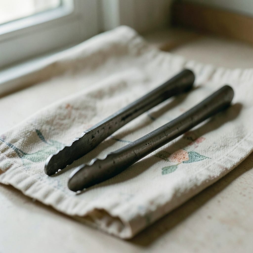 The metal tongs