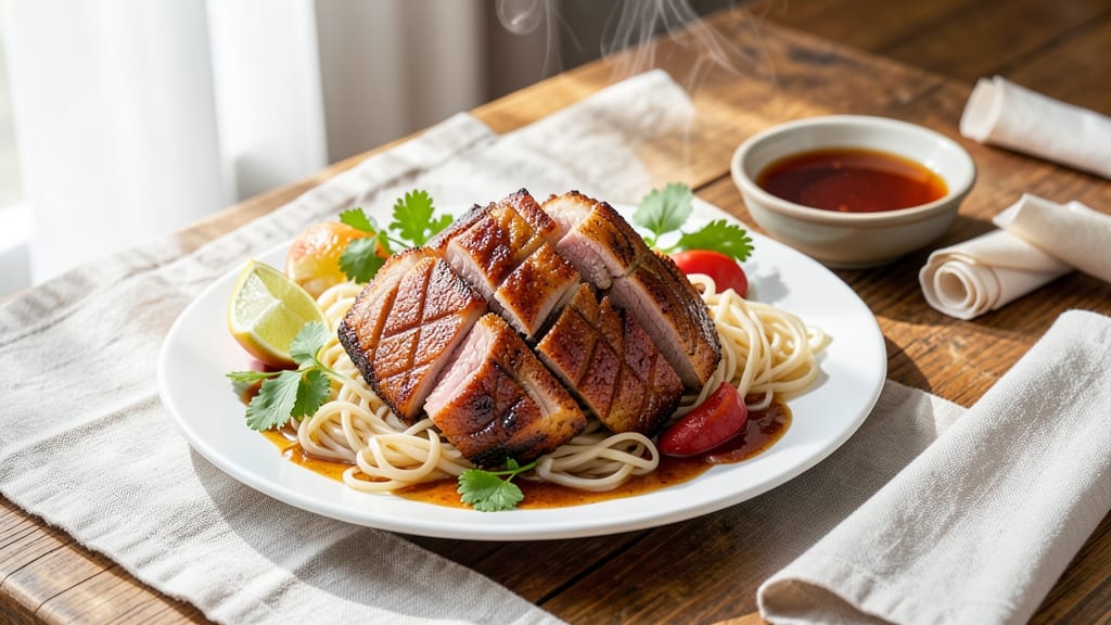 Bun Cha Pork Belly Recipe: Vietnamese-Style Crispy Shreds with Celery Crown Crunch