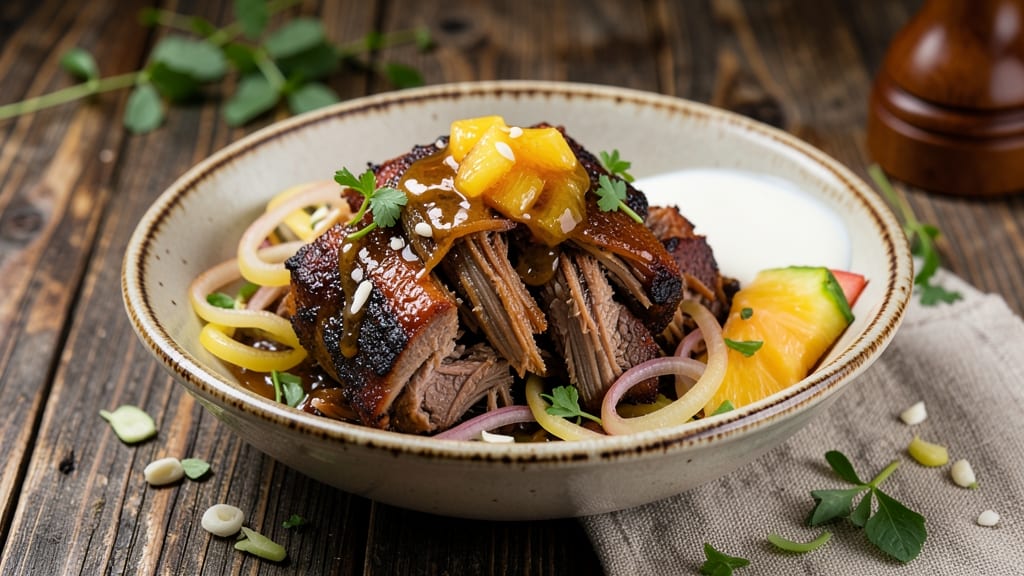 Authentic Hawaiian Pulled Pork Recipe: Pineapple-Braised Shreds With Crispy Celery Crowns