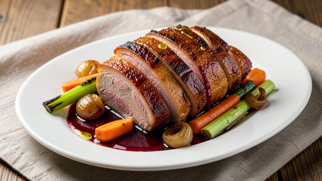 Gordon Ramsay's Braised Pork Belly Recipe: Crispy Celery Crowns Over Rich Brown Sauce