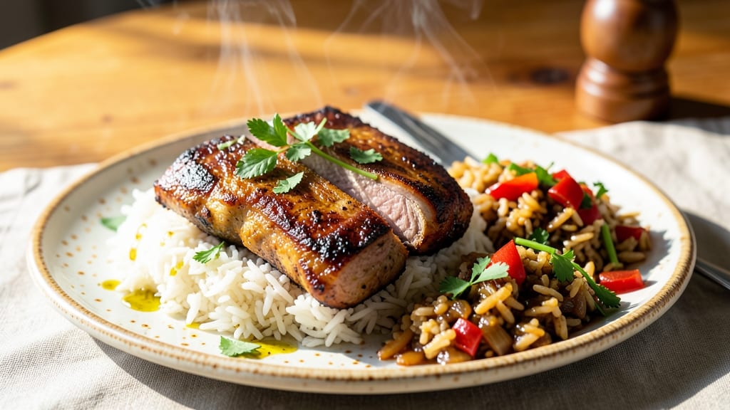 Puerto Rican Pork Chops and Rice Recipe: Sofrito-Spiced Crispy Edges and Fluffy Grains