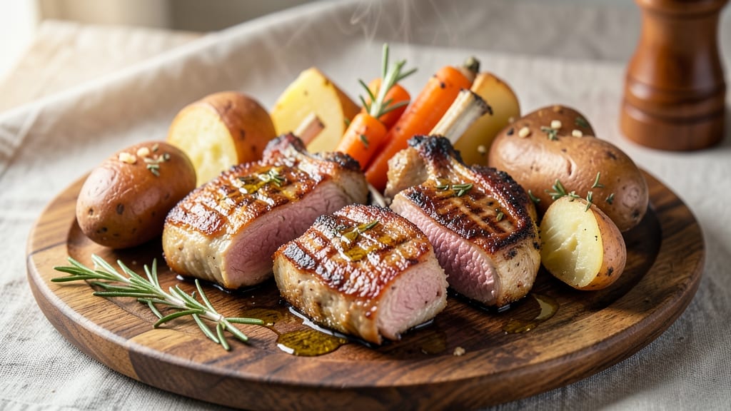 Baked Pork Chops Recipe With Potatoes and Carrots: One-Pan Roast for Hands-Off Dinner