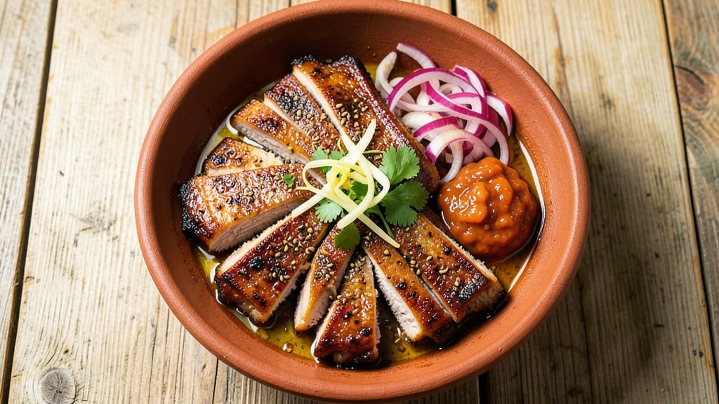 Pork Ribs Recipe Indian Style: Smoky Garlic-Tamarind Glaze with Crispy Celery Crowns