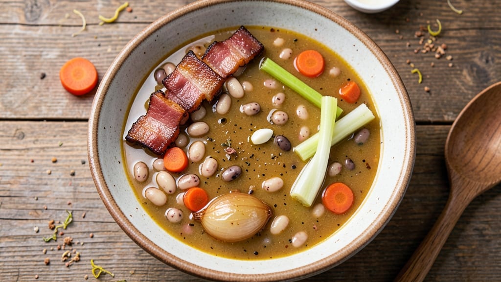 Bean Soup With Salt Pork Recipe: Smoky Depth and Crunchy Pork Bites