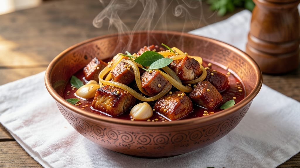 Pork Vindaloo Recipe Anglo-Indian Style: Spicy Coconut-Tomato Braise with Tender Pork