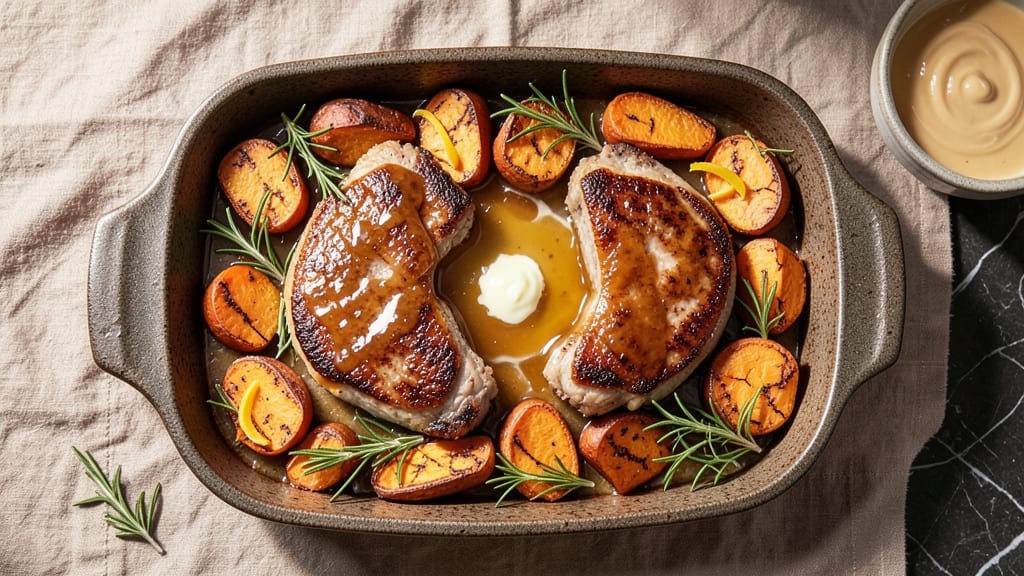 Baked Pork Chops and Sweet Potatoes Recipe: One-Pan Harmony of Caramelized Sweetness