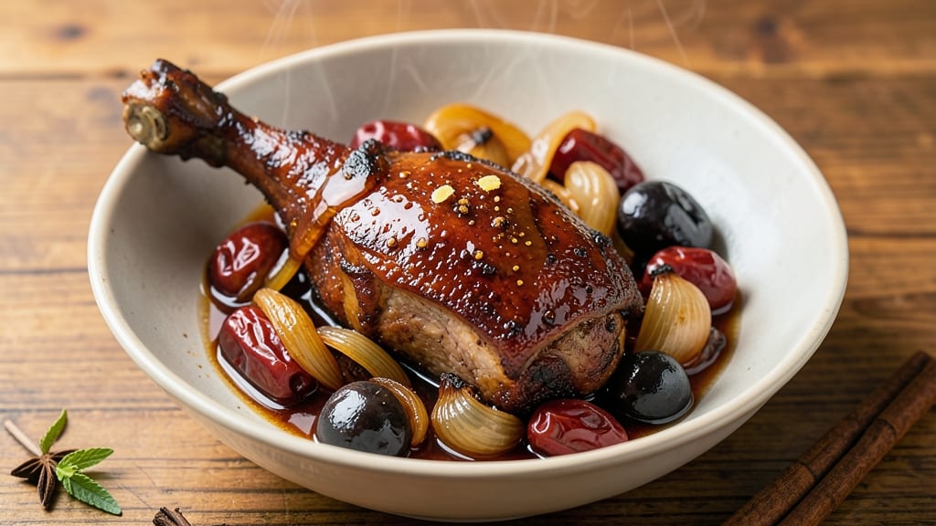 Braised Chinese Pork Leg Recipe: Five-Spice Shreds With Celery Crown Crunch