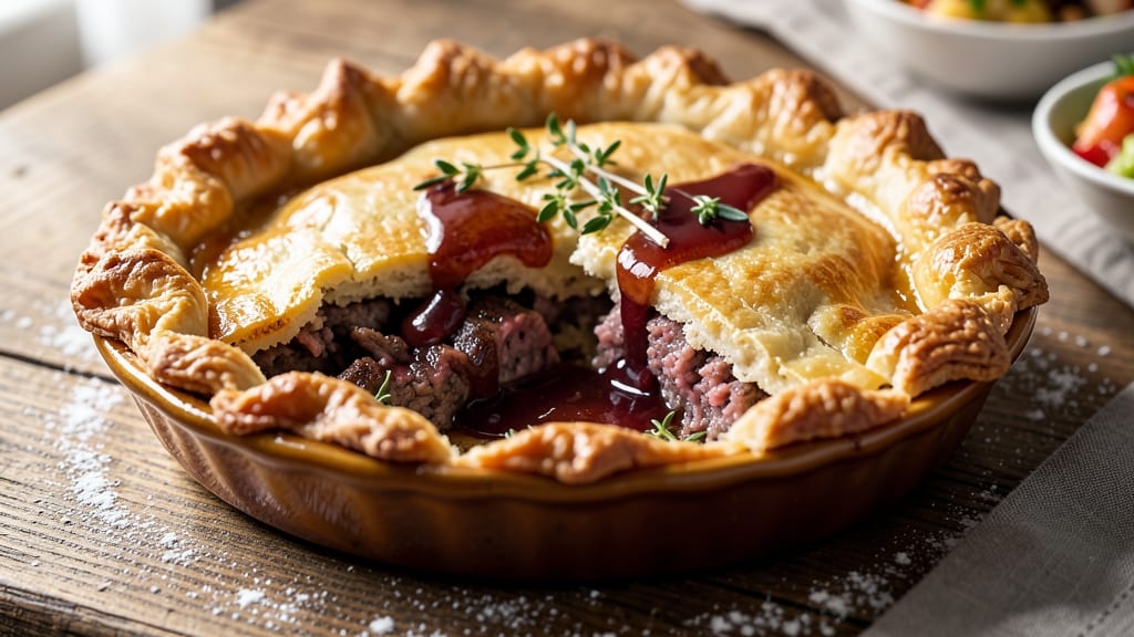 Beef and Pork Meat Pie Recipe: Flaky Pastry Hugging Savory Filling