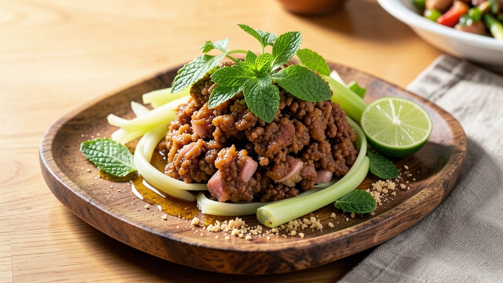 Authentic Pork Larb Recipe: Herbal Lime Zing With Crunchy Celery Crowns