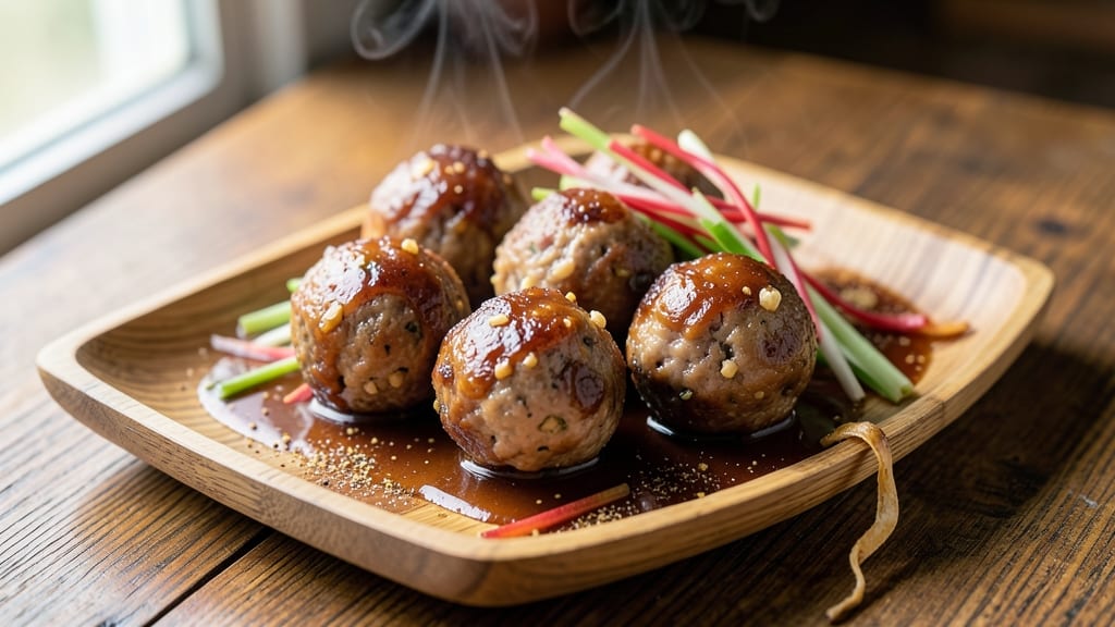 Asian Style Pork Meatballs Recipe: Five-Spice Gloss for Crispy Edges