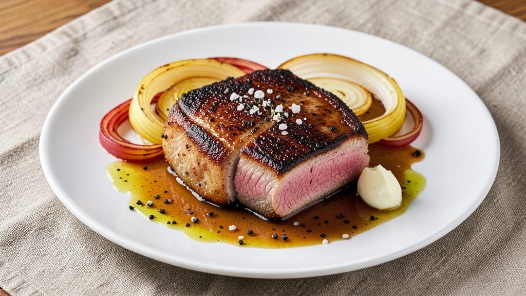 BJ's Double Bone-In Pork Chops Recipe: Pan-Sear Crust Over Juicy Pink Hearts